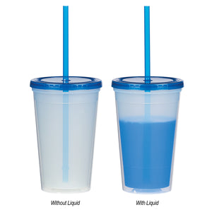 16 Oz. Econo Color Changing Tumbler - Translucent Blue