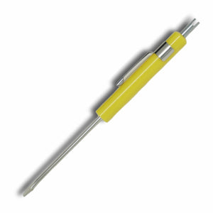 Plane Slot Screwdriver with Valve Stem Remover - Yellow