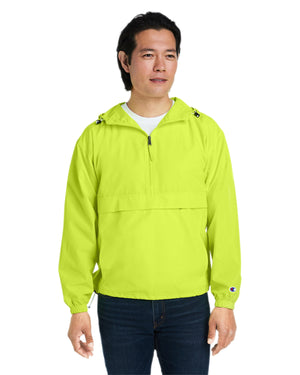 Champion Adult Packable Anorak Quarter-Zip Jacket - Safety Green