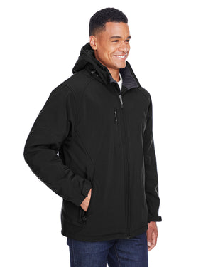 North End Men's Glacier Insulated Three-Layer Fleece Bonded Soft Shell Jacket with Detachable Hood