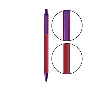 Metallic Red BIC® Clic Stic® Pen - Metallic Red With Purple