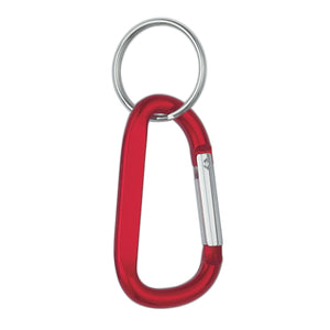 6mm Carabiner With Split Ring - Red