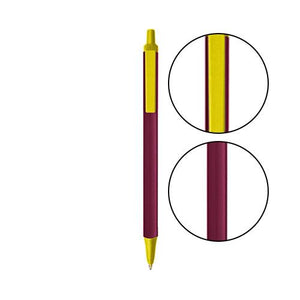 Burgundy BIC® Clic Stic® Pen - Burgundy With Yellow