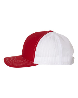 Richardson 112 Adjustable Snapback Trucker Cap - Red With White