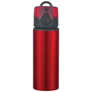 25 Oz. Aluminum Sports Bottle With Flip-Top Lid - Metallic Red