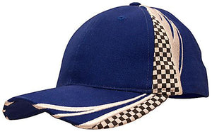 6 Panel Checks & Embroidery Cap - Custom Embroidered - HP_4083 - Royal with White