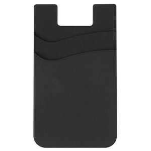 Dual Pocket Silicone Phone Wallet - Black