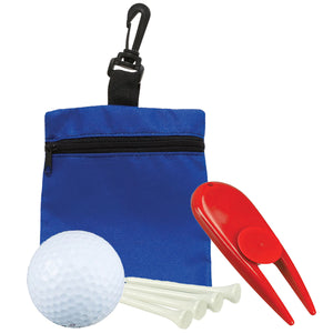 Golf in a Bag Gift Set - Royal Bag With Red Divot Tool