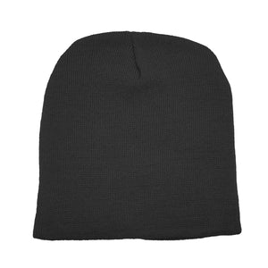 Rolled Down Acrylic Beanie - Black