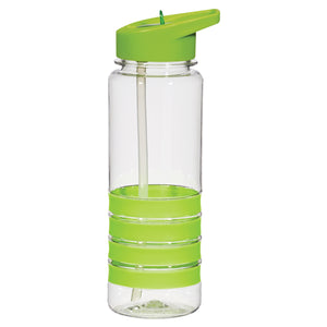 24 Oz. Tritan™ Banded Gripper Bottle With Straw - Clear With Lime