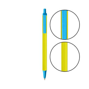 Yellow BIC® Clic Stic® Pen - Yellow With Blue