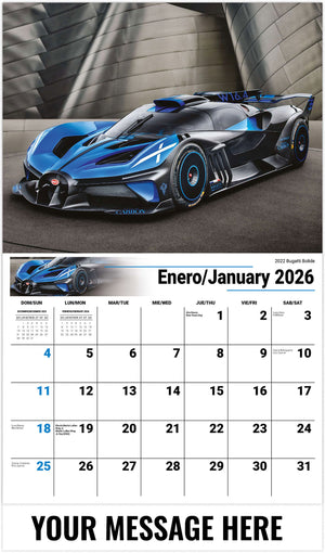 Exotic Cars (Bilingual) - 2026 Promotional Calendar