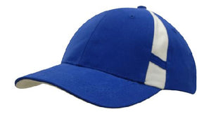 6 Panel Hbc Cap with Crown Inserts - Custom Embroidered - HP_4096 - Royal with White