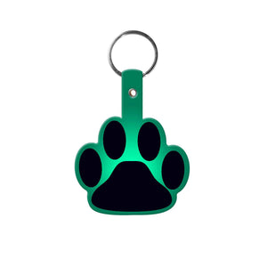 Paw Flexible Key Tag - Translucent Green