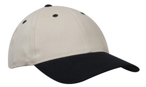 Heavyweight Sports Cap Two Tone - Natural With Navy