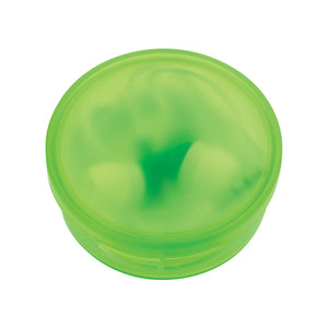 Earbuds In Round Plastic Case - Lime