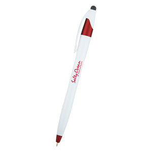 Dart Stylus Pen - Metallic White With Red