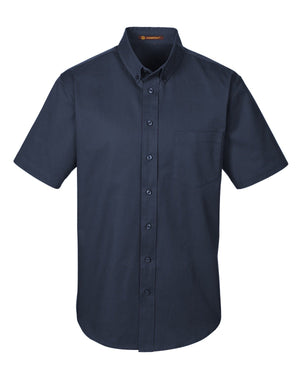 Harriton Men's Foundation Cotton Short-Sleeve Twill Shirt with Teflon™