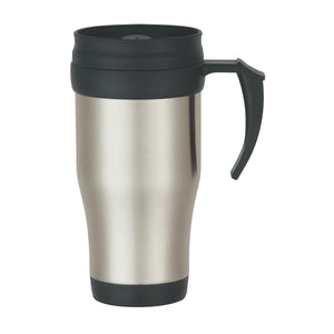 16 Oz. Stainless Steel Slide Action Travel Mug - Silver