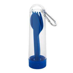 Utensil Kit With Carabiner - Blue