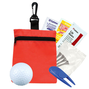 Golf and Suncare in a Bag Gift Set - Red Bag and Royal Divot Tool