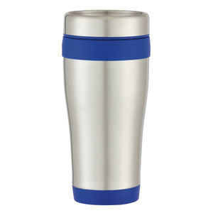 15 Oz. Stainless Steel Aspen Tumbler - Silver With Blue