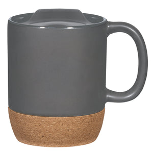 14 Oz. Cork Base Ceramic Mug - Gray