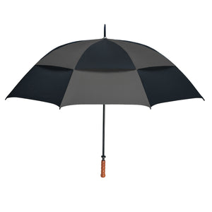 68" Arc Vented, Windproof Umbrella - Pewter With Black