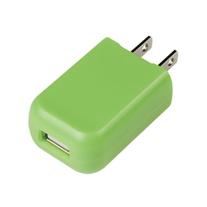 UL Listed Rectangular USB A/C Adapter - Lime