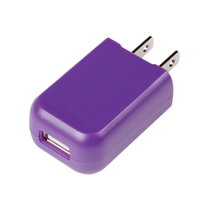 UL Listed Rectangular USB A/C Adapter - Purple