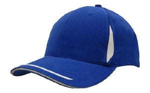 6 Panel BHC Cap Crown Insert & Sandwich - Custom Embroidered - HP_4098 - Royal with White