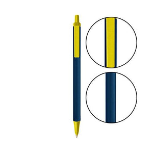 Cobalt BIC® Clic Stic® Pen - Cobalt With Yellow