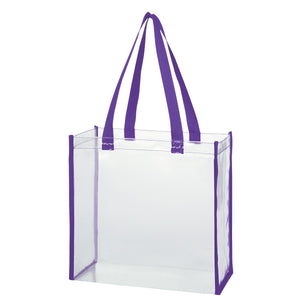 Clear Tote Bag - Clear With Purple