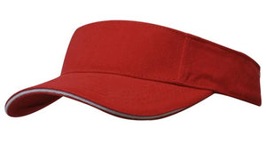 BHC Visor with Sandwich - Custom Embroidered - HP_4230 - Red with White