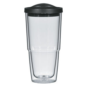 24 Oz. Biggie Tumbler With Lid - Clear With Black