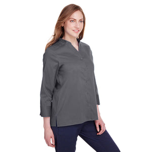 Ladies' Crown  Collection® Stretch Broadcloth 3/4 Sleeve Blouse - Quarter Turn