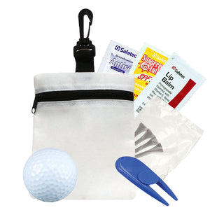 Golf and Suncare in a Bag Gift Set - White Bag and Royal Divot Tool