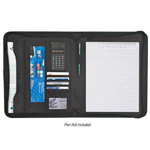 Pebble Grain 8 ½" x 11" Zippered Portfolio With Calculator