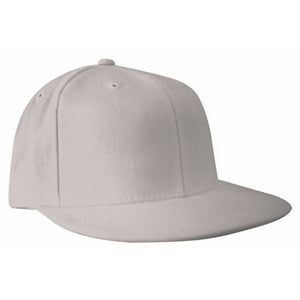 NU-FIT® "Flat" peak acrylic/spandex serge fitted cap - Custom Embroidered - KC3009 (White)