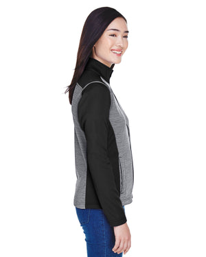 Devon & Jones Ladies' Newbury Colorblock Mélange Fleece Full-Zip