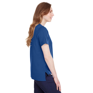 Ladies' CrownLux Performance™ Plaited Rolled-Sleeve Top - Side