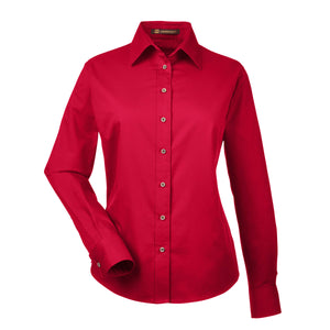 Ladies' Easy Blend™ Long-Sleeve Twill Shirt with Stain-Release - Red