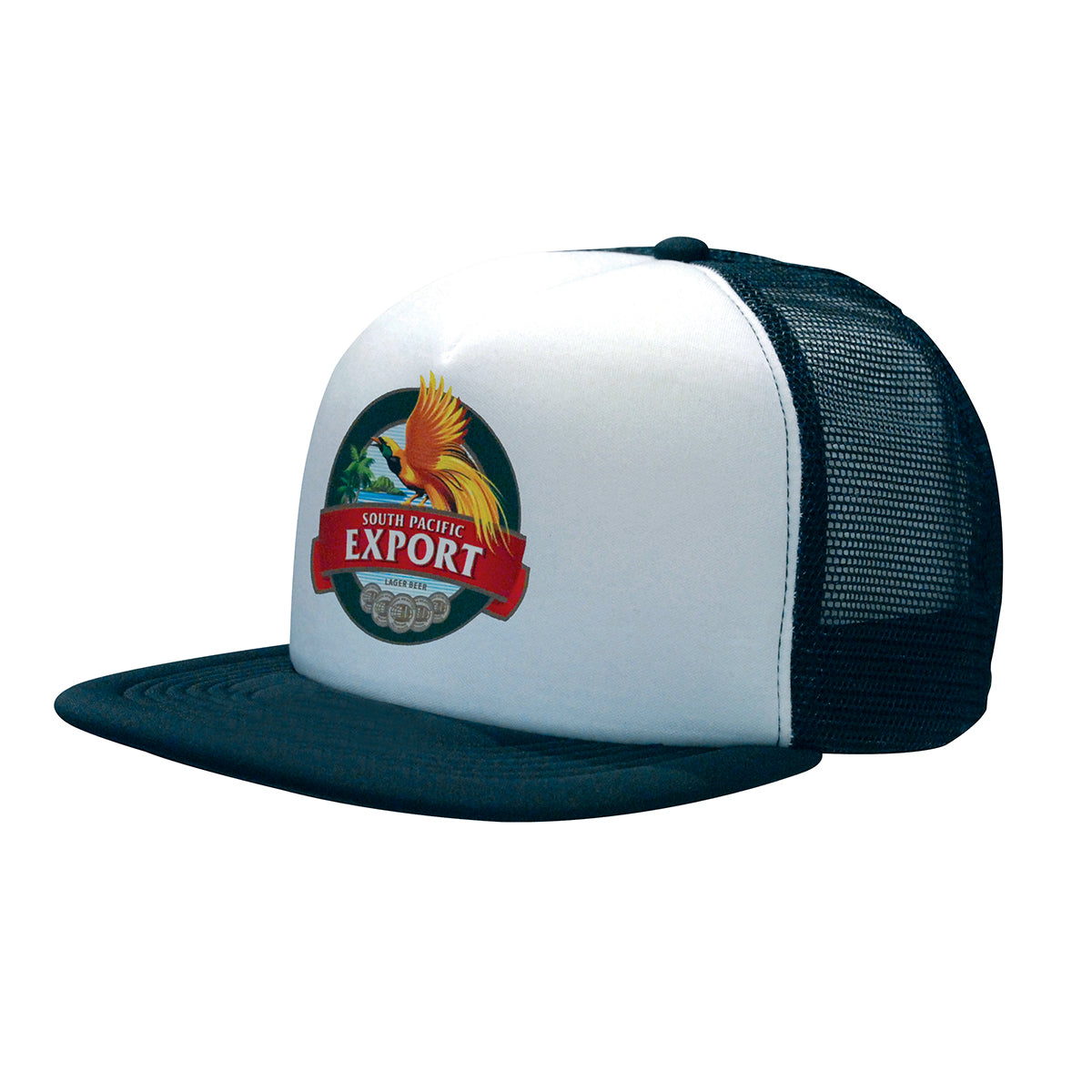 5 Panel Mesh Back Cap with Flat Peak - Custom Embroidered