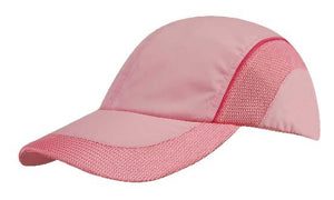 4 Panel Sports Cap with Mesh Inserts - Custom Embroidered - Pink With Dark Pink