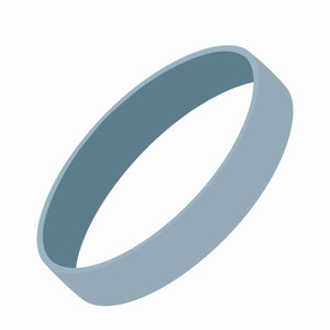 Silicone Wrist Bands - Debossed with Color - CM2050_DEBC - Pearl Blue