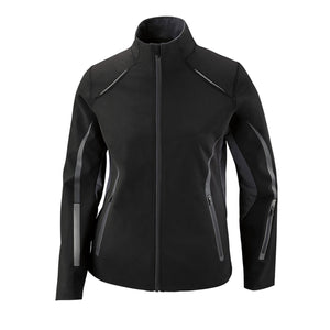 Ladies' Pursuit Three-Layer Light Bonded Hybrid Soft Shell Jacket with Laser Perforation - Black