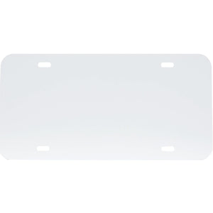 High Impact Digital Print Ad License Plate in Polybag - White