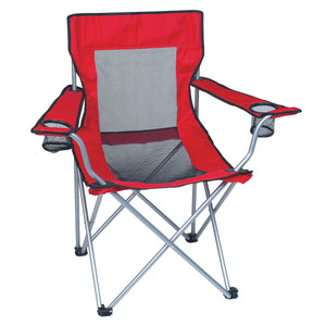 Mesh Folding Chair With Carrying Bag - Red With Black