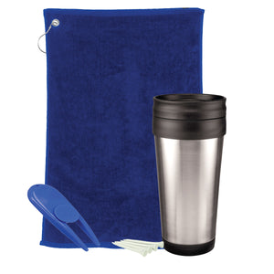 Golf Gift Set - Stainless Steel Tumbler - Royal Towel And Royal Divot Tool