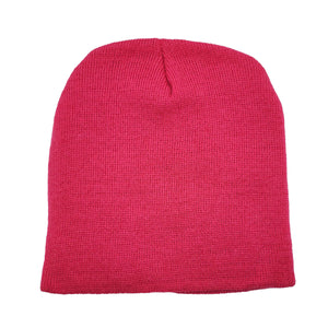 Rolled Down Acrylic Beanie - Pink